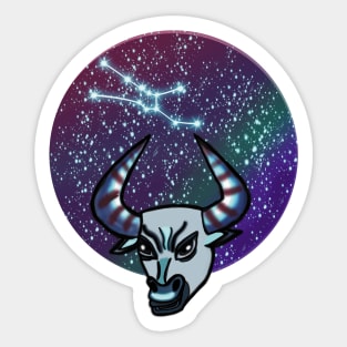 Zodiac Sign Taurus Bull and Constellation Sticker